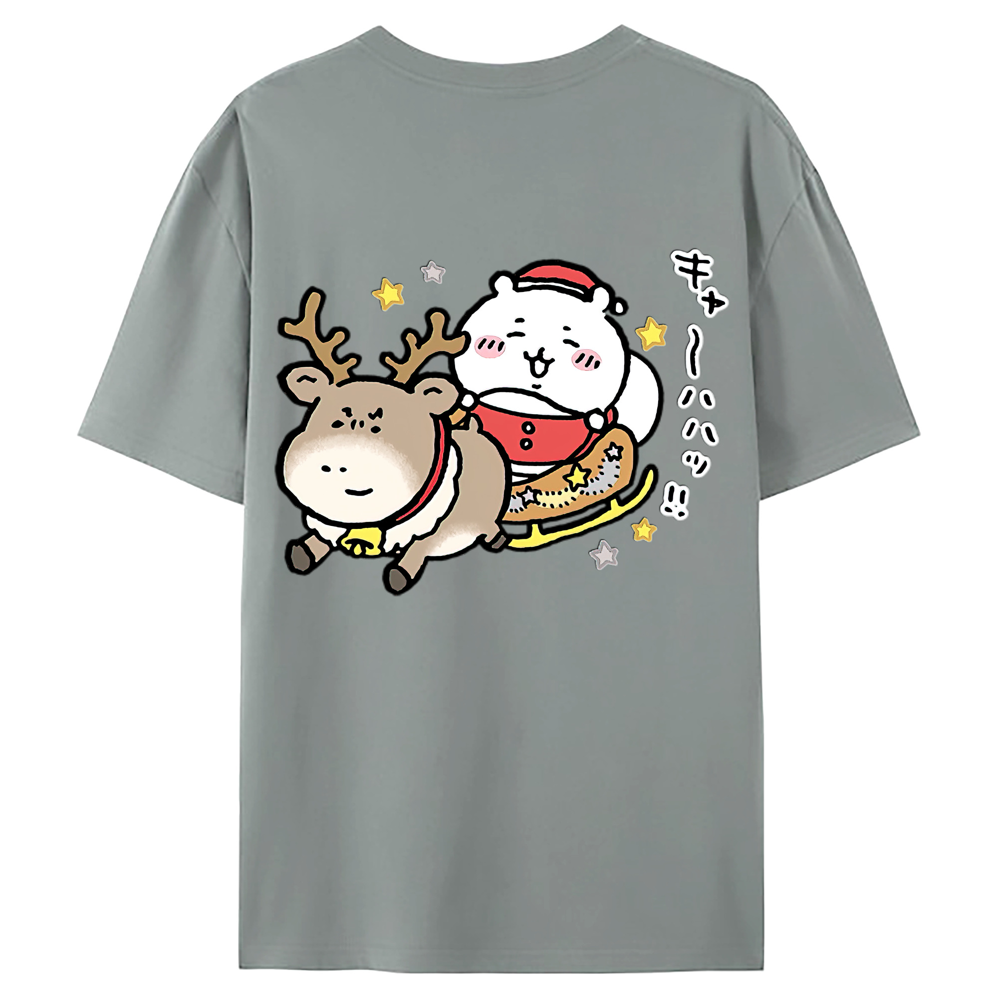 （画像用） ちいかわ ちいかわ Chii-kawa chiikawa 綿100％ メンズ半袖Tシャツ（バックプリント） 通気性